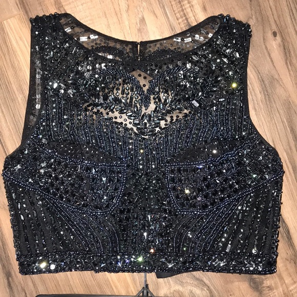 Black Sparkle Two-Piece Semi Dress - Picture 2 of 6